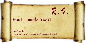 Redl Immánuel névjegykártya